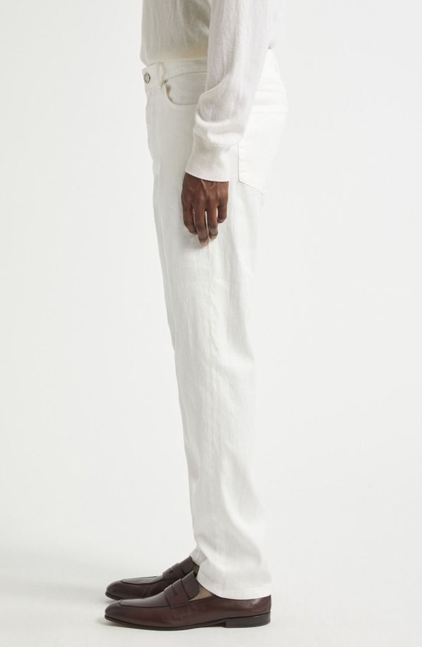 ゼニア メンズ ボトムス デニムパンツ スリムフィット ジーンズ ZEGNA Slim Fit Jeans White Sld ホワイト