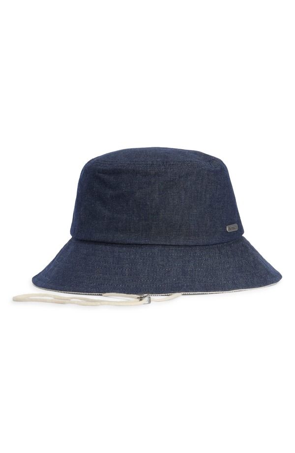 バブアー レディース アクセサリー 帽子 デニム Barbour Asker Wateresistant Waxedenim Bucket Hat Indigo インディゴ