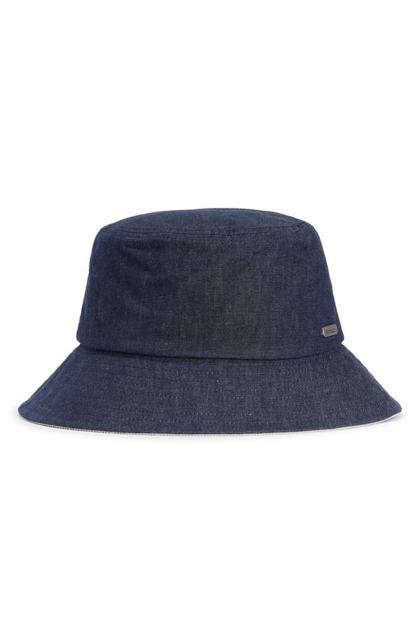 バブアー レディース アクセサリー 帽子 デニム Barbour Asker Wateresistant Waxedenim Bucket Hat Indigo インディゴ