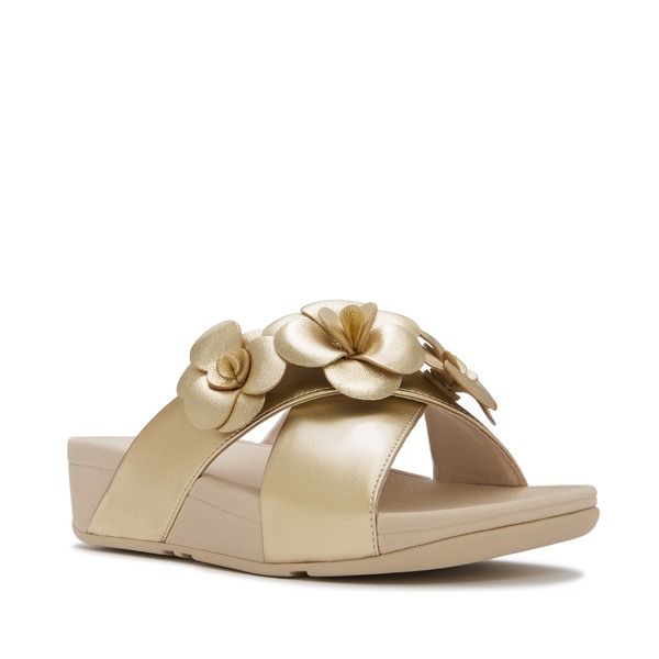 フィットフロップ レディース シューズ ヒール FitFlop Lulu Flower Crosslides Platino