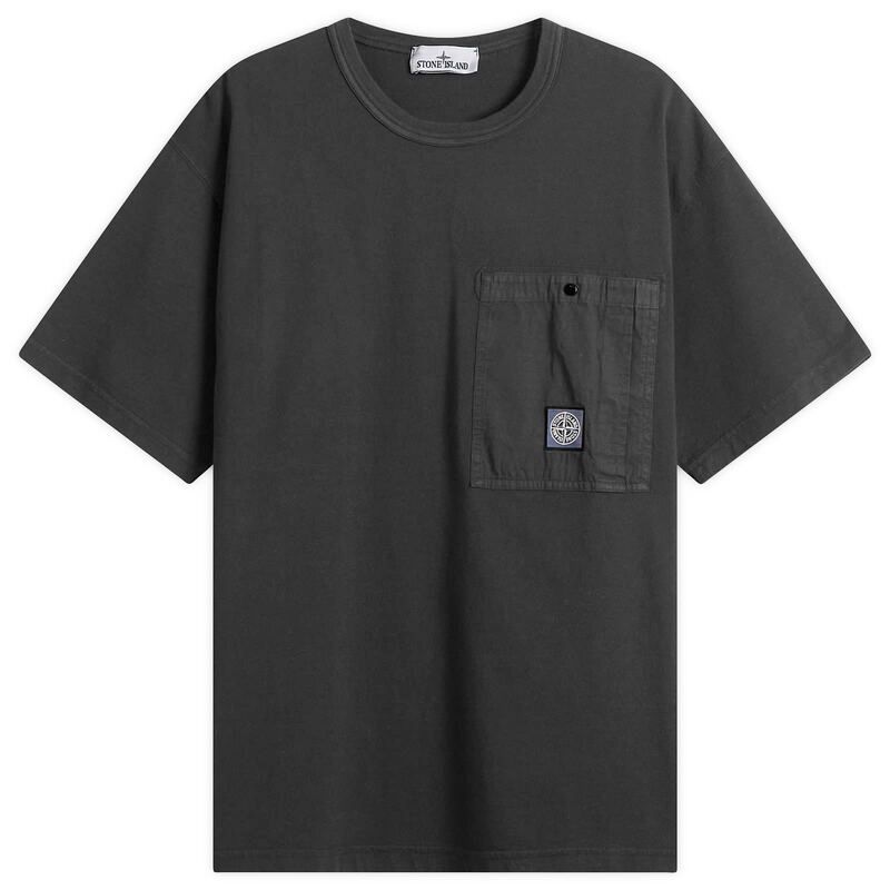 ストーンアイランド メンズ トップス Tシャツ ロゴ Stone Island Patch Logo PocketShirt Black ブラック