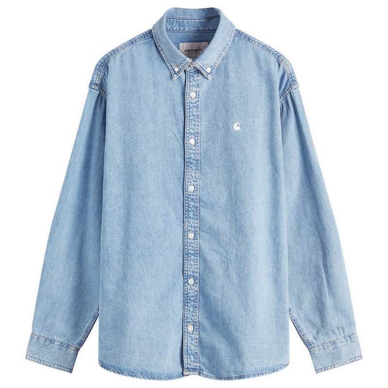 カーハート メンズ トップス シャツ デニム Carhartt WIP Lucas Denim Shirt Blue Bleached ブルー