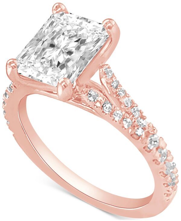 バッジェリーミシュカ レディース アクセサリー リング Badgley Mischka Certified Lab Grown Diamond EmeraldCut Center Split Shan