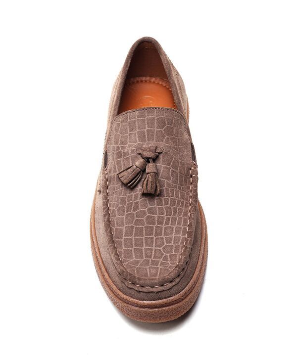 カルロスサンタナ メンズ シューズ スリッポン・ローファー Carlos by Carlosantana Mens Baez Tasseloafers Dark brown suede ブラウン