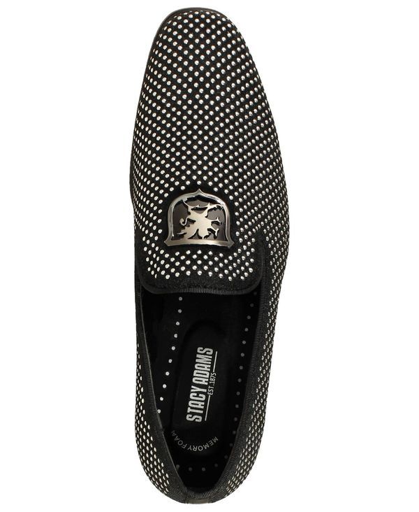 ステイシーアダムス メンズ シューズ スリッポン・ローファー ローファー Stacy Adams Mens Swagger Studded Ornament Slipon Loafer BlackSi