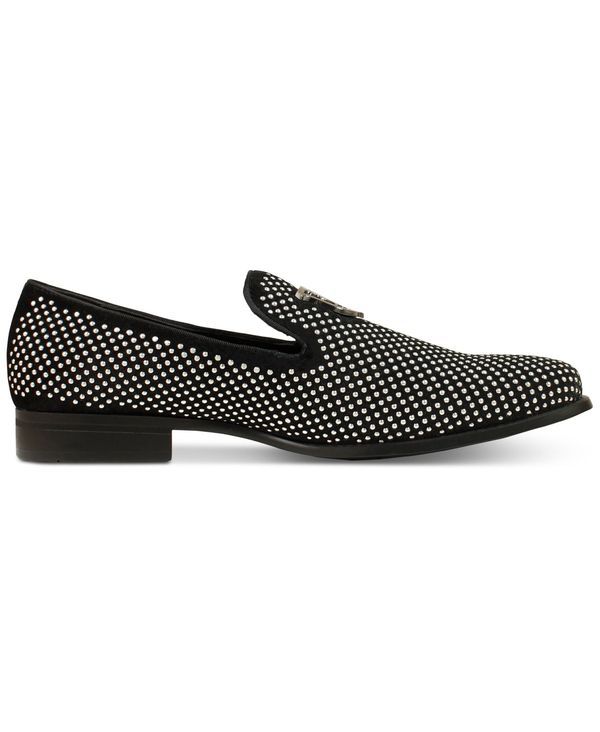 ステイシーアダムス メンズ シューズ スリッポン・ローファー ローファー Stacy Adams Mens Swagger Studded Ornament Slipon Loafer BlackSi