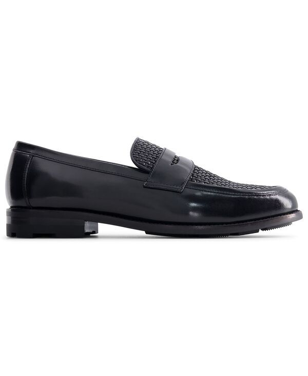アンソニー ヴィア メンズ シューズ スリッポン・ローファー レザー Anthony Veer Mens Mercer SlipOn Leather Penny Loafers Black ブラック