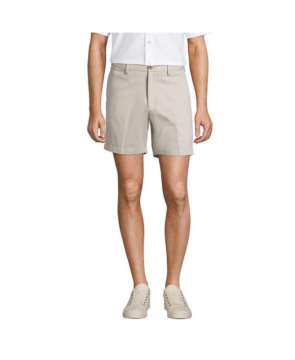 ランズエンド メンズ ボトムス ハーフパンツ・ショーツ ショートパンツ Lands End Mens Comfort Waist 6 No Iron Chino Shorts Light stone