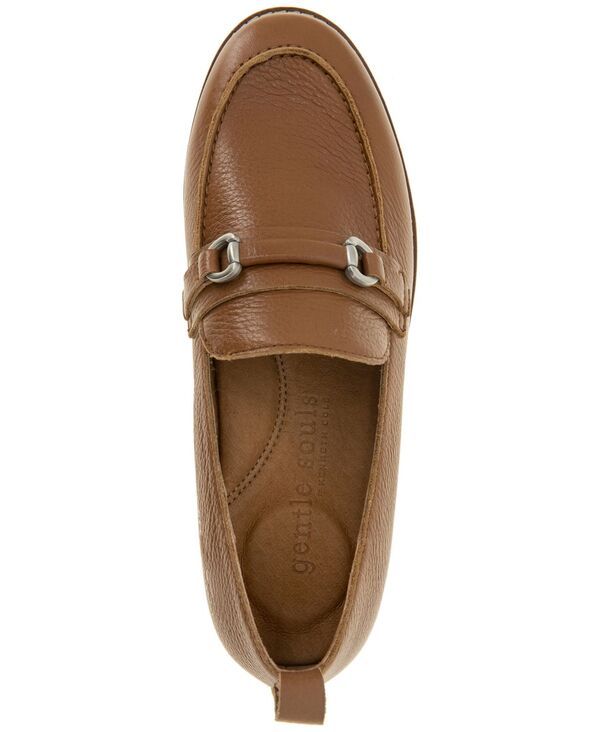 ジェントルソウルズ レディース シューズ スリッポン・ローファー ローファー Gentle Souls Womens Eugene Lug Bit Buckle Loafer Flats Cognac