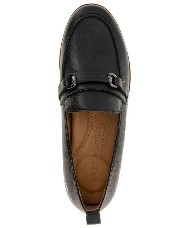 ジェントルソウルズ レディース シューズ スリッポン・ローファー ローファー Gentle Souls Womens Eugene Lug Bit Buckle Loafer Flats Black