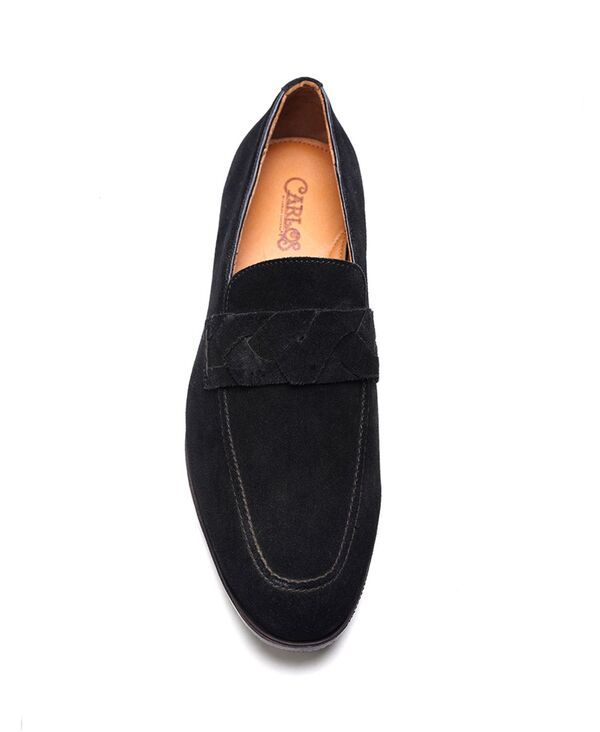 カルロスサンタナ メンズ シューズ スリッポン・ローファー Carlos by Carlosantana Mens Groove Weave Loafers Black suede ブラック
