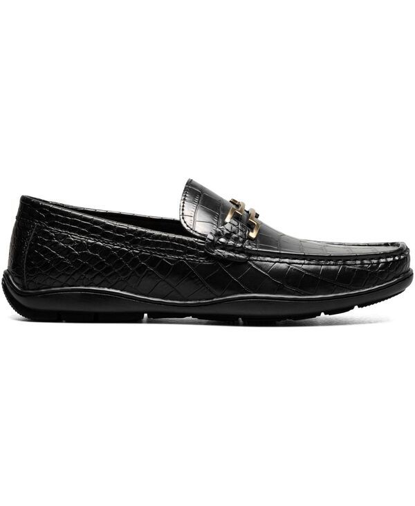 ステイシーアダムス メンズ シューズ スリッポン・ローファー Stacy Adams Mens Embrey Moc Toe Bit Slip On Loafer Black ブラック