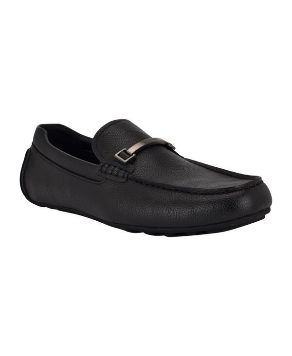 カルバンクライン メンズ シューズ スリッポン・ローファー Calvin Klein Mens Otilis Casual SlipOn Loafers Black Leather ブラック