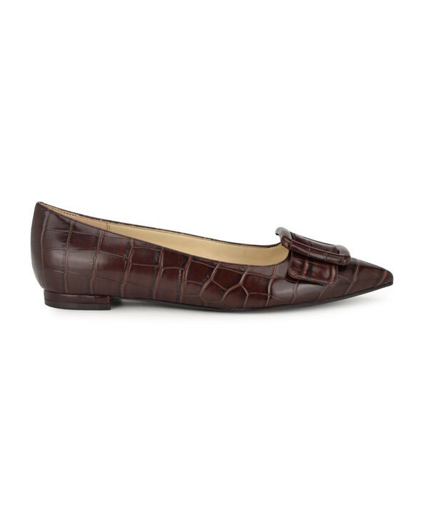 ナインウェスト レディース シューズ スリッポン・ローファー Nine West Womens Jesike Slipon Pointy Toe Dress Flats Dark Brown Croc ナインウェスト レディース シューズ スリッポン・ローファー Nine West Womens Jesike Slipon Pointy Toe Dress Flats Dark Brown Croc