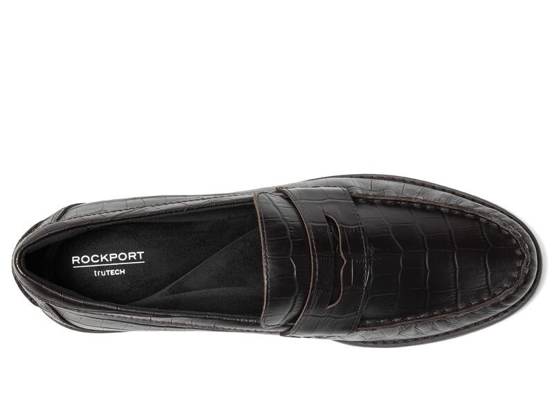 ロックポート レディース シューズ スリッポン・ローファー Rockport Weslin Dark Brown Croc ブラウン ロックポート レディース シューズ スリッポン・ローファー Rockport Weslin Dark Brown Croc ブラウン