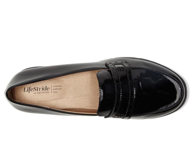 ライフストライド レディース シューズ スリッポン・ローファー LifeStride London LoaferMoc Shoes Black Patent ブラック ライフストライド レディース シューズ スリッポン・ローファー LifeStride London LoaferMoc Shoes Black Patent ブラック