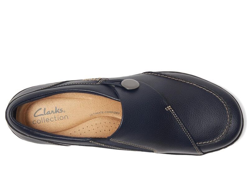 クラークス レディース シューズ スリッポン・ローファー Clarks Cora Teresa Navy Tumbled Le ネイビー クラークス レディース シューズ スリッポン・ローファー Clarks Cora Teresa Navy Tumbled Le ネイビー