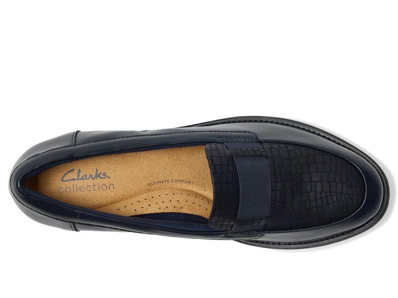 クラークス レディース シューズ スリッポン・ローファー Clarksharon Pace Navy Leather ネイビー
