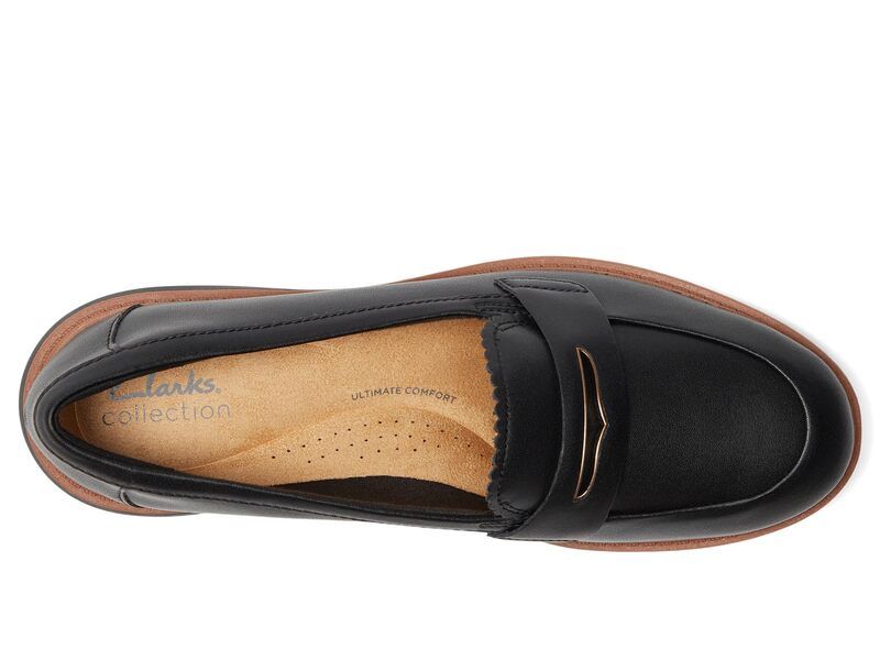 クラークス レディース シューズ スリッポン・ローファー Clarks Westlynn Glow Black Leather ブラック クラークス レディース シューズ スリッポン・ローファー Clarks Westlynn Glow Black Leather ブラック