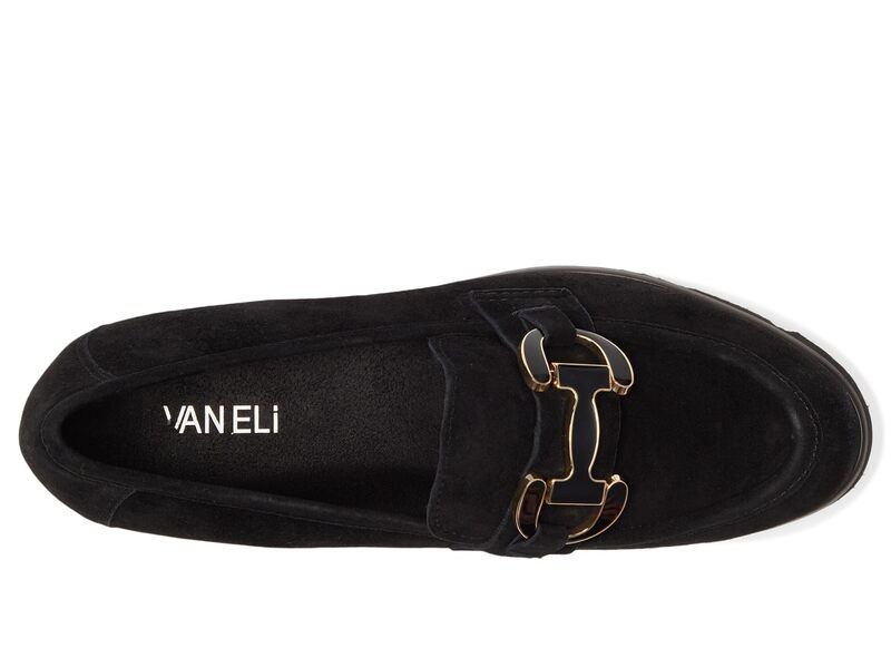 ベネリ レディース シューズ スリッポン・ローファー Vaneli Jards Black Suede ブラック