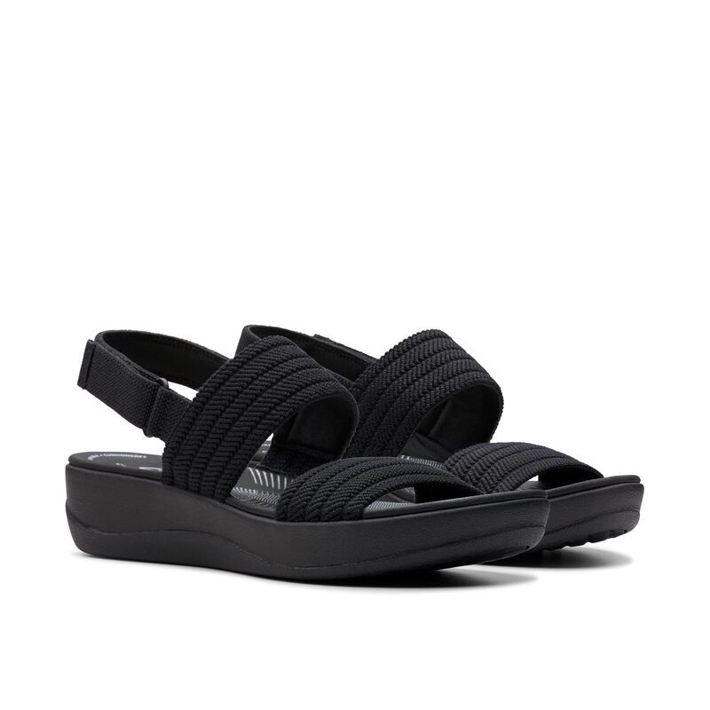 クラークス レディース シューズ サンダル Clarks Arla Stroll Black Textile ブラック
