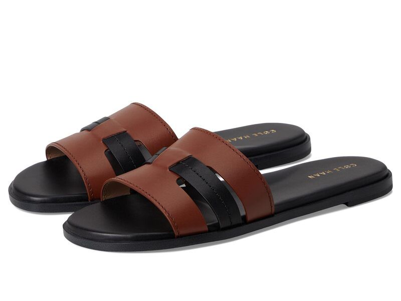 コールハーン レディース シューズ サンダル Cole Haan Flynn Slotted Slides Dark CuoioBlack Leather ブラック