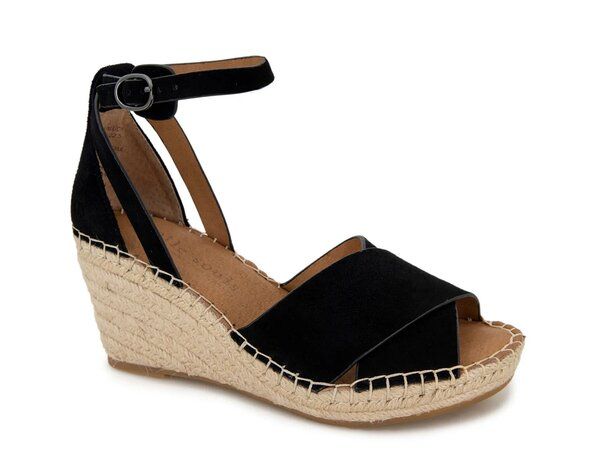 ケネスコール レディース シューズ サンダル Gentle Souls by Kenneth Cole Charli Wedge Sandal Black Nubuck Leather ブラック