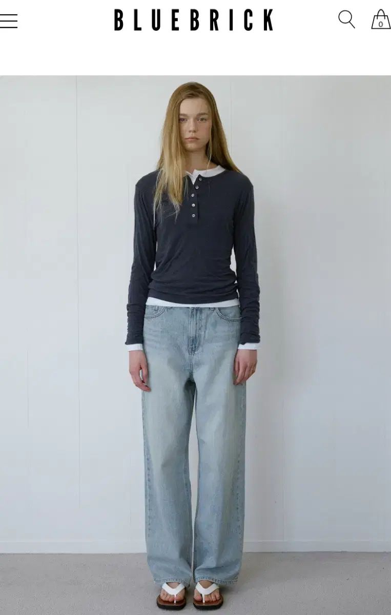 ブルーブリックのPark loose denim (light blue)