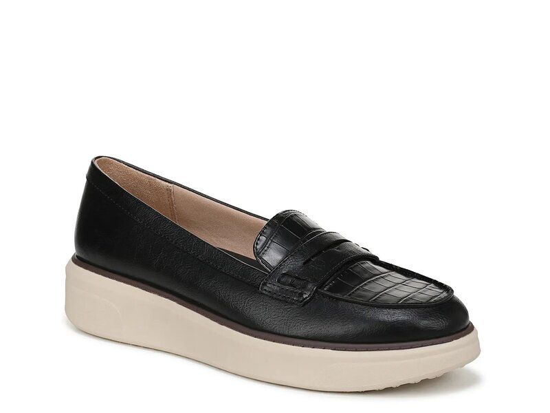 ライフストライド レディース シューズ スリッポン・ローファー プラットフォーム チェルシー ローファー LifeStride Chelsea Platform Loafer Black Croc P