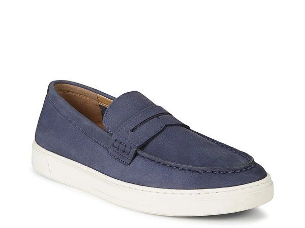 バイオニック メンズ シューズ スリッポン・ローファー Vionic Thompson Penny Loafer Mens Navy Nubuck Leather ネイビー