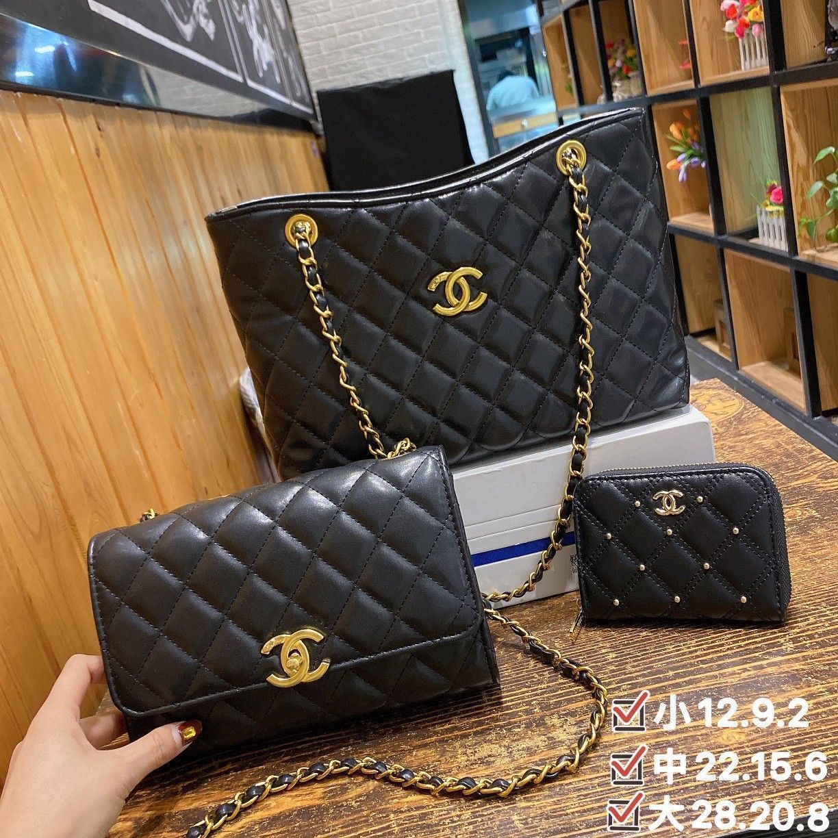 超美品 CHANEL シャネル ショルダーバッグ ハンドバッグ 財布 3点セット
