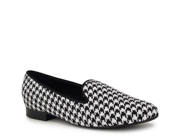 ナインウェスト レディース シューズ スリッポン・ローファー Nine West Renold Loafer BlackWhite Houndstooth Print Fabric ホワイト