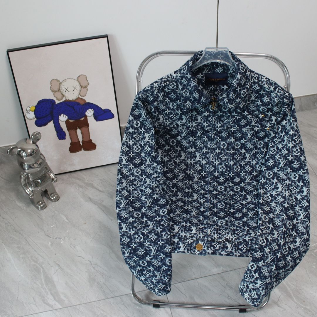 LOUIS VUITTON ルイ・ヴィトン FW23 ロゴプリント ジャケット メンズ ブルー
