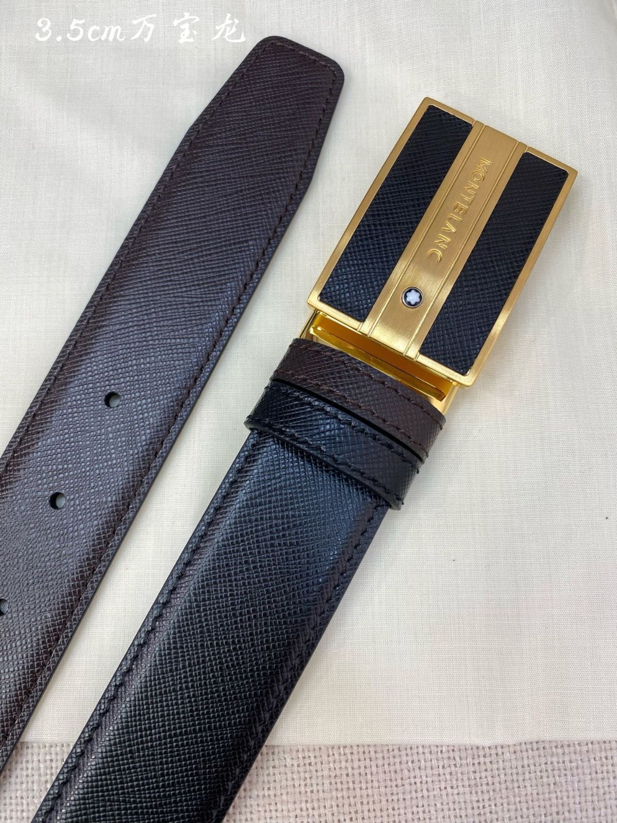 【今日特価】Montblanc ビジネス & レジャー バックル付きベルト-3