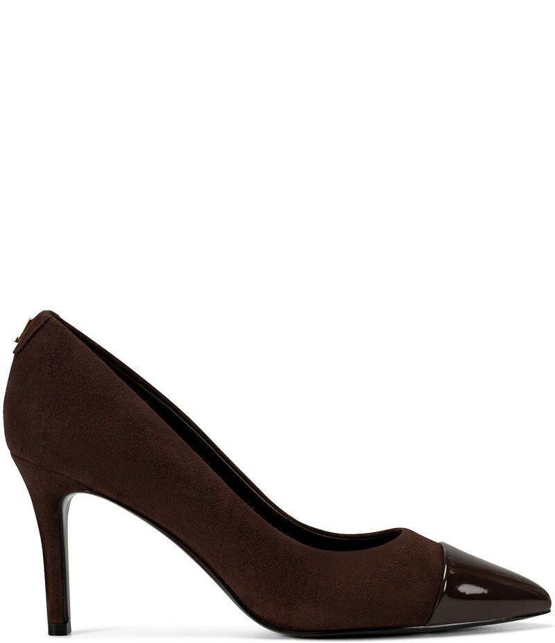 カール ラガーフェルド レディース シューズ ヒール スエード KARL LAGERFELD PARIS Rialta Suede and Patent Toe High Heel Pumps Cho