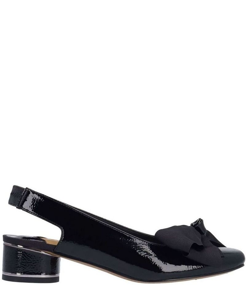 ジェイレニー レディース シューズ ヒール J Renee Lazule Patent Grosgrain Bow Sling Pumps Black ブラック