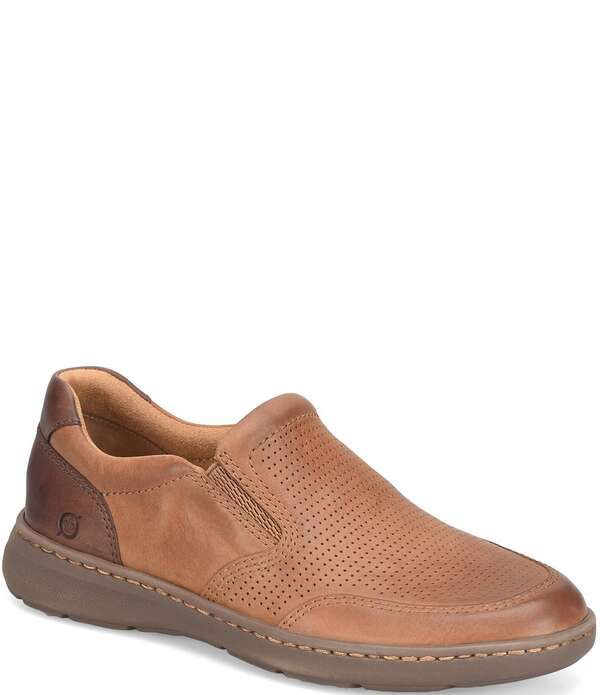 ボーン メンズ シューズ スリッポン・ローファー スニーカー スエード レザー Born Mens Mackay Perforated Leather and Suede Slip On Sneake