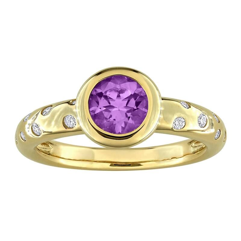 ステラ グレース レディース アクセサリー リング Stella Grace 10k Yellow Gold Amethyst 14 CaratW Diamond Ring 10k Gold ゴールド
