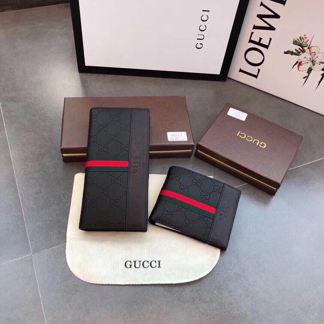 Gucciグッチ、財布、財布、男性の本革は長さ2つ折り[本日特価|新品未使用品] 8,470円