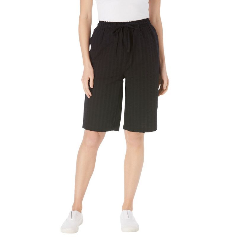 ウーマン ウィズイン レディース ボトムス ハーフパンツ・ショーツ プラスサイズ Woman Within Womens Plusize Seersucker Short Navy ネイビー