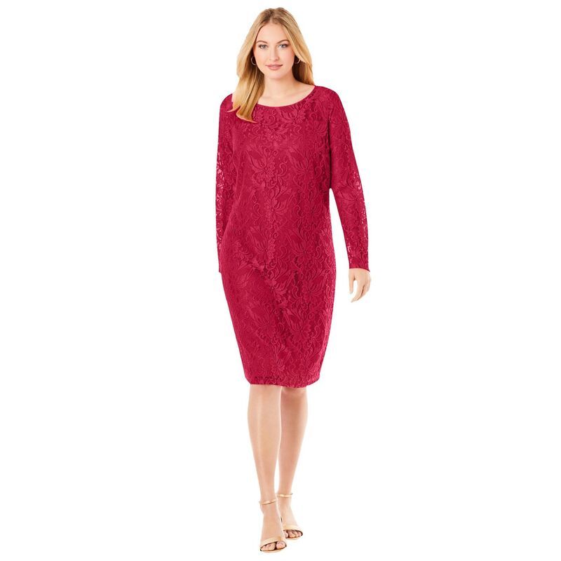 ジェシカロンドン レディース トップス ワンピース プラスサイズ レース Jessica London Womens Plusize Stretch Lace Shift Dress Classic