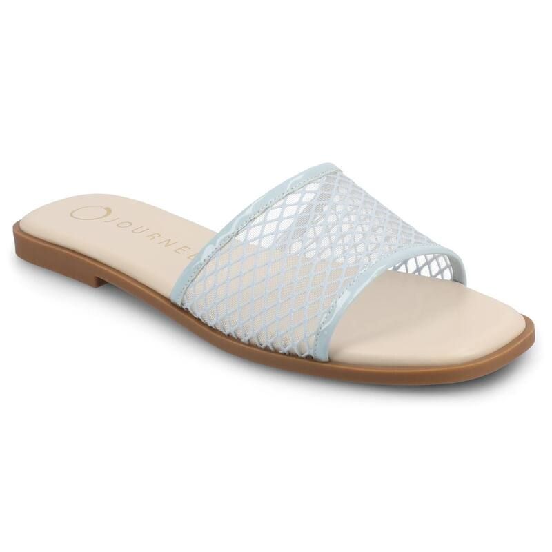 ジャーニー レディース シューズ サンダル Journee Breckley Womenslip On Flat Sandals Light Blue ブルー