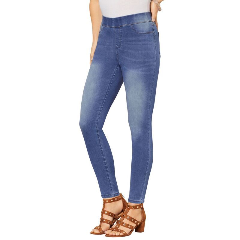 ロアマンズ レディース ボトムス カジュアルパンツ プラスサイズ Roamans Womens Plusize 360 Stretch Jegging Medium Stonewash