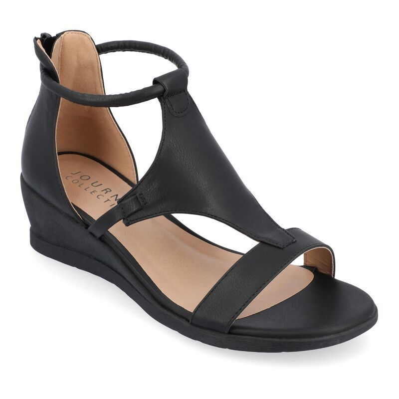 ジュルネ コレクション レディース シューズ サンダル Journee Collection Trayle Womens Wedge Sandals Black ブラック