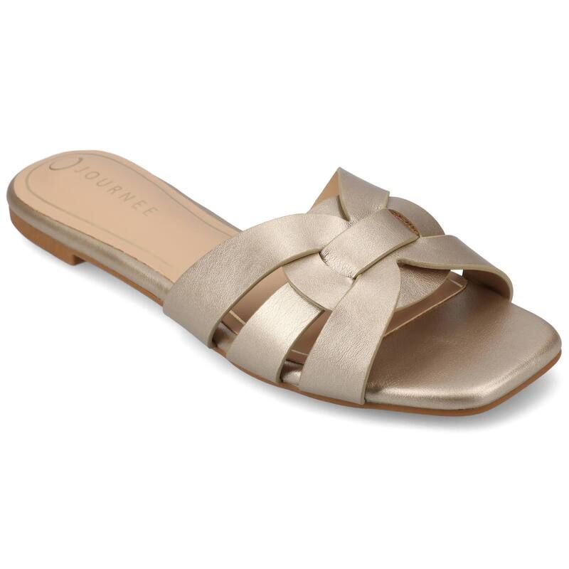 ジャーニー レディース シューズ サンダル Journee Arrina Womensquare Toe Sandals Champagne シャンパン