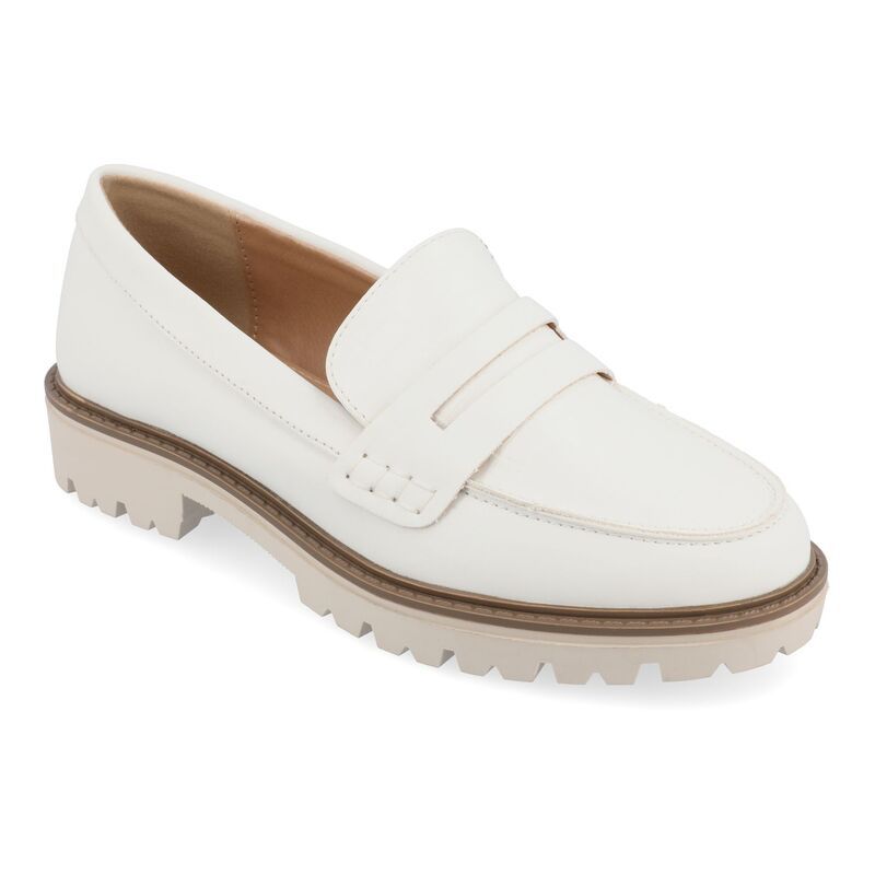 ジュルネ コレクション レディース シューズ スリッポン・ローファー Journee Collection Kenly Tru Comfort Foam Womens Loafers White ホワ 14,896円