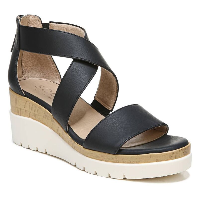 ソウルニュトライザー レディース シューズ サンダル SOUL Naturalizer Goodtimes Womens Wedge Sandals Black ブラック