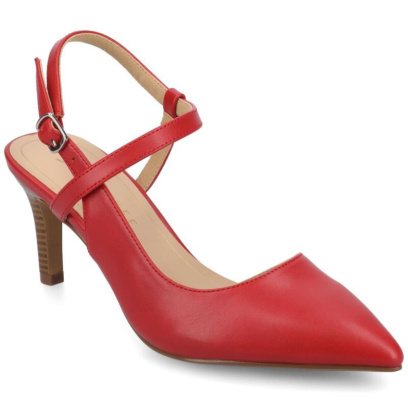 ジャーニー レディース シューズ パンプス アンクル Journee Womens Crossover Ankle Strapointed Toe Pumps Red レッド