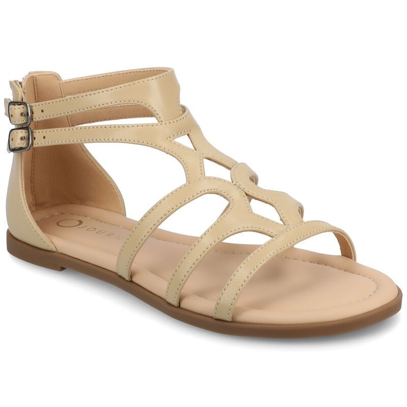 ジャーニー レディース シューズ サンダル Journee Genneva Womens Comfort Adjustable Strap Flat Sandals Taupe トープ