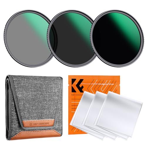 K&F CONCEPT 77mm NDフィルターセット ND8+ND64+ND1000 減光量調整 減光フィルター 光学ガラス 低反射率 24層ナノコーティング 薄枠 撥水撥油防汚 フィルターケース付き 風景撮影に最適（NANO-D シリーズ）送料無料